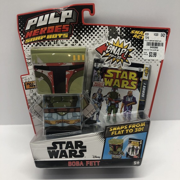 Star Wars Other - Disney Star Wars Boba Fett Pulp Heroes Snaps Flat 2D - 3D Ages, 5 + Far Out Toys